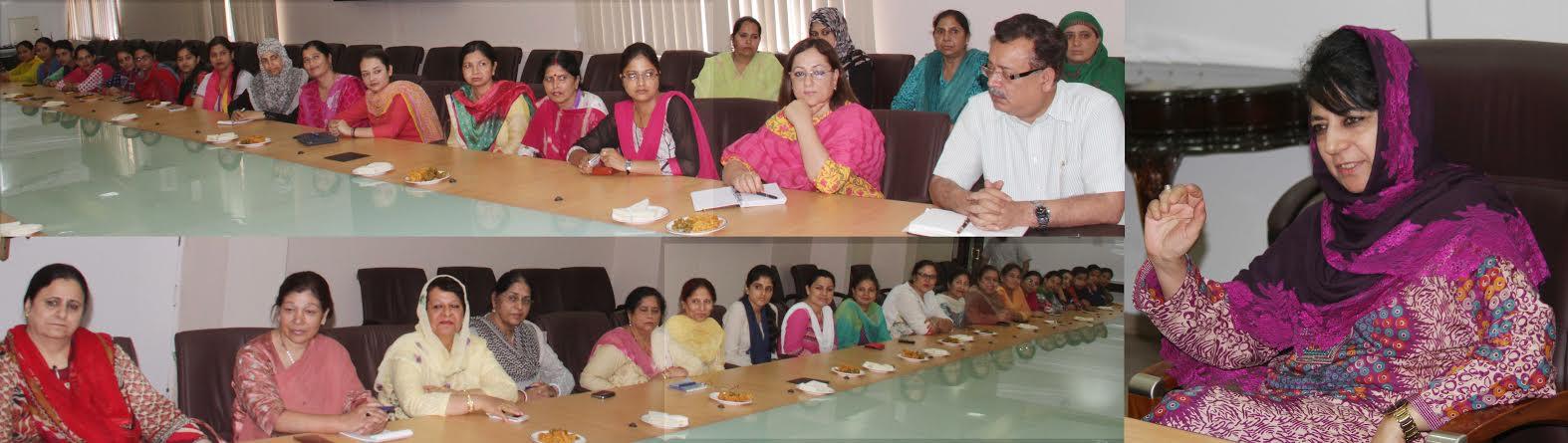 Chief Minister interacts with women staffers at civil secretariat